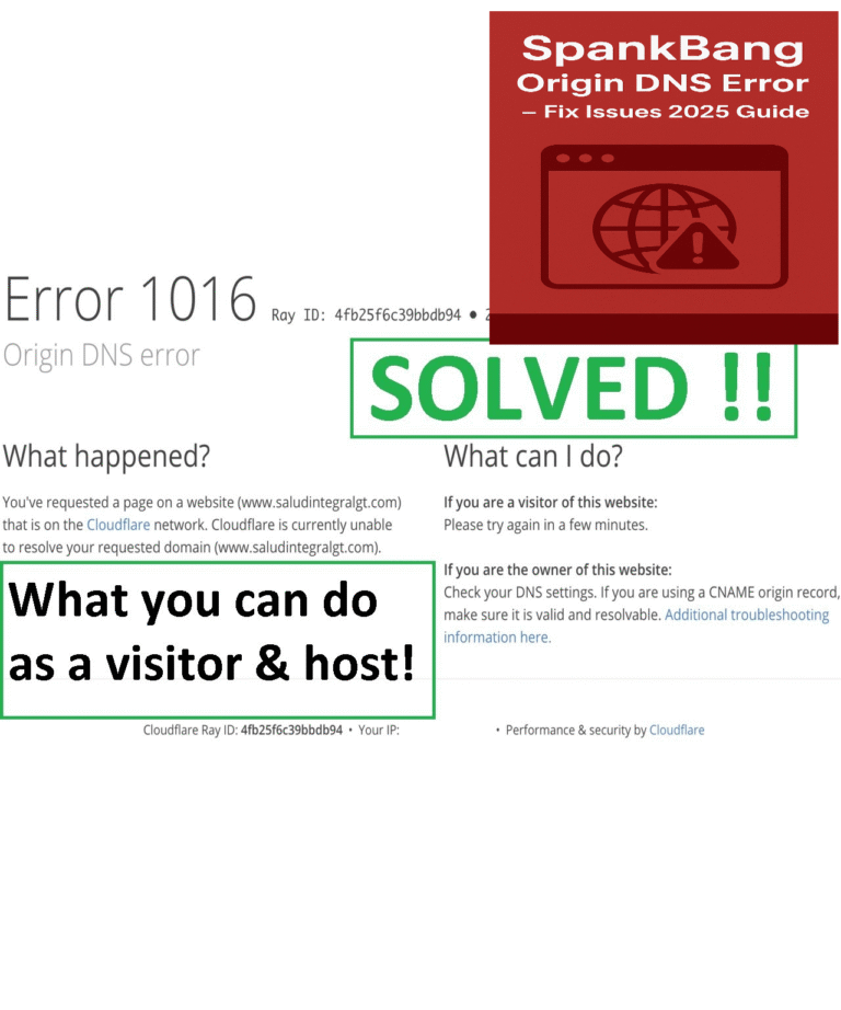 SpankBang Origin DNS Error – Fix Issues 2025 Guide